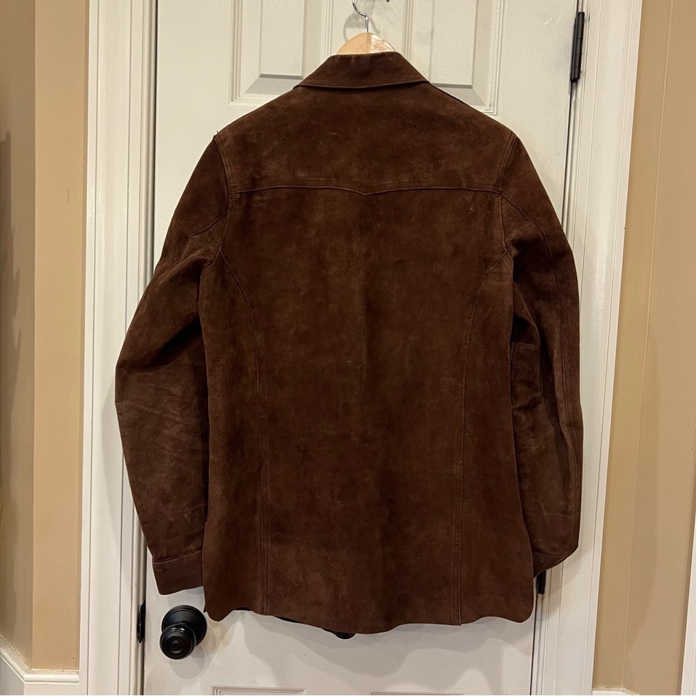 Vintage Brown Suede 100% Genuine Leather Jacket Made in Spain Women's Large - Picture 9 of 13